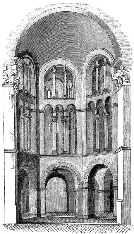 West choir of Essen Cathedral, Catholic cathedral, Essen, North Rhine-Westphalia, Germany, church building in the Christian Middle Ages, 9th to 15th century, historical illustration 1880