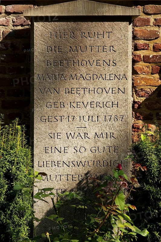 Resting place of Maria Magdalena van Beethoven, Beethoven's mother, Old Cemetery, Bonn, North Rhine-Westphalia, Germany