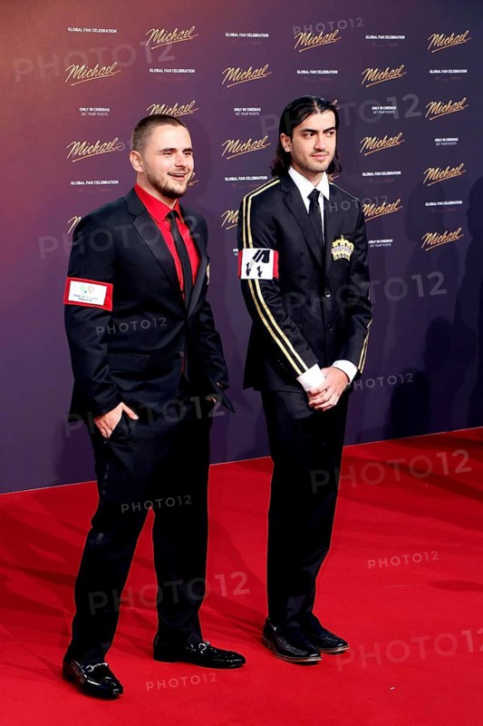 Prince Michael Jackson and Jr. and Prince Michael Joseph Jackson II (sons of Michael Jackson) at the world premiere of the film Michael at Uber Platz in Berlin on 10 April 2026
