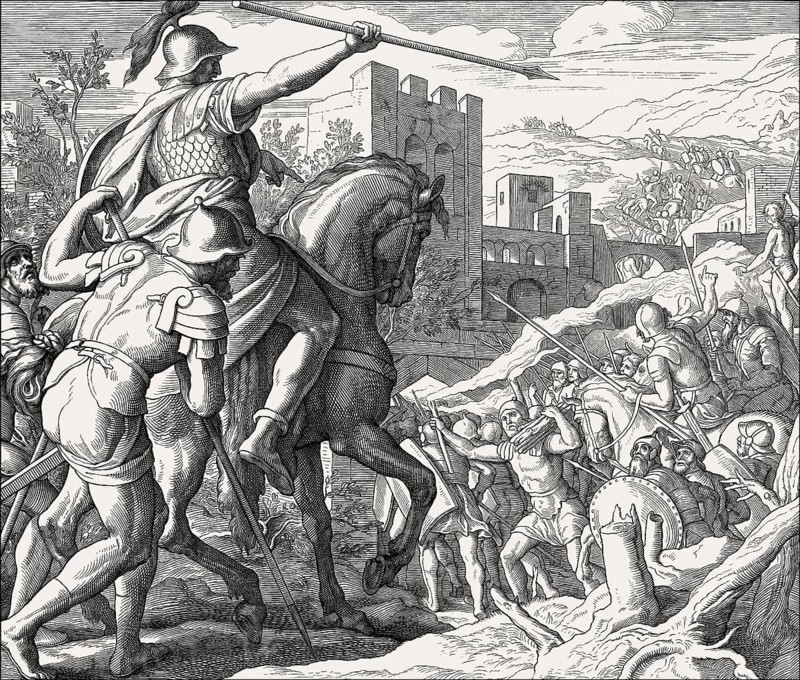 Fall of Ai, Old Testament, by Julius Schnorr von Carolsfeld, 1860