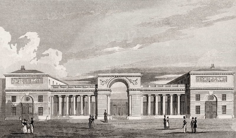 The Palais de la Légion d'honneur, Paris, antique steel engraved print, 1831