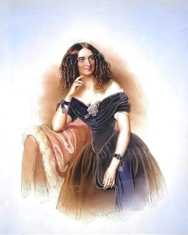 Emilie Eskeles, née Brentano-Cimaroli (1809-1880), baroness, last woman of Daniel Denis Eskeles, salon lady, Historical, digitally restored reproduction from a 19th century original, Record date not stated