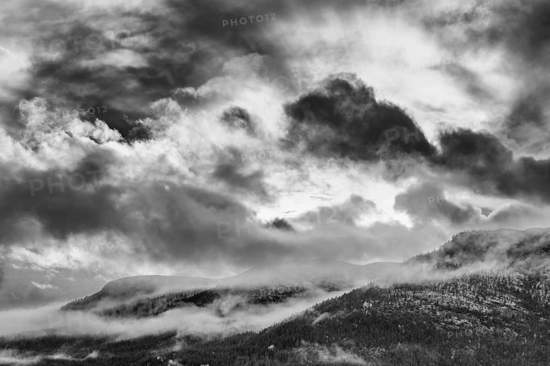 Evening fog in the mountains, Alvdal Vestfjell, Hedmark, Innlandet, Norway, October 2025