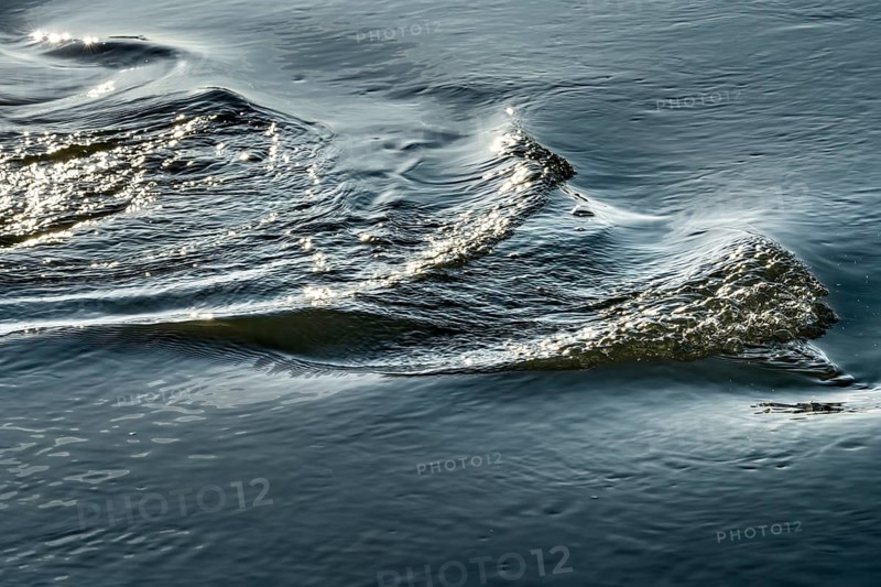 Waves on the Weser River, Wesertal, Weserbergland, Germany