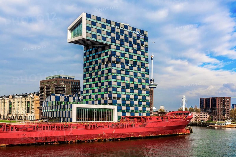 Shipping and Transport College, houses educational institutions for the maritime industry, City Panorama, Rotterdam, Netherlands