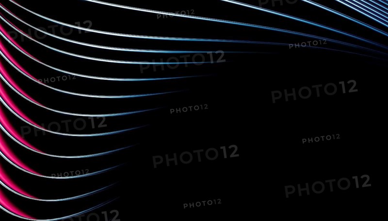 A 3D render illustration showcasing sleek metallic curves with striking neon pink highlights against a dark background. The dynamic lines create a sense of futuristic motion