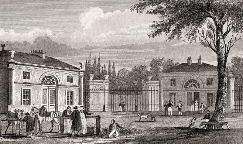 The château de Neuilly, Neuilly-sur-Seine, France, antique steel engraved print, 1831