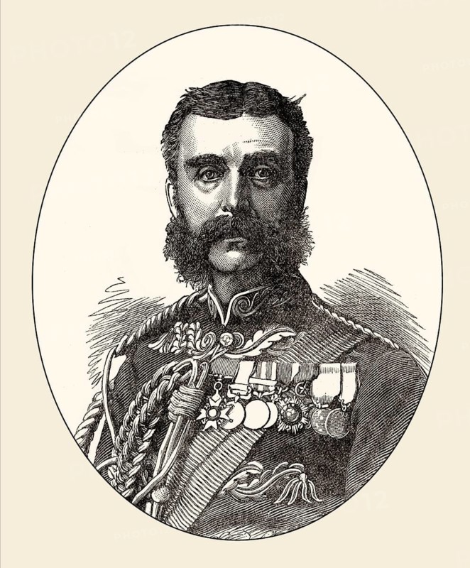 Frederic Augustus Thesiger, 2nd Baron Chelmsford, a British imperial general, From British Battles on Land and Sea, by James Grant