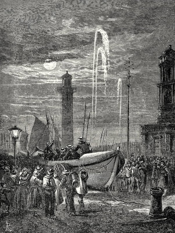 The lifeboat 'Quiver', Margate Lifeboat Station, 19th Century, Kent, England, United Kingdom