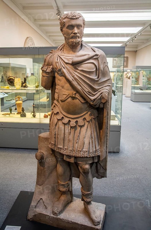 Marble state of Septimius Severus, a Roman emperor from 193 to 211 in British Museum, London, England, United Kingdom, UK, Great Britain