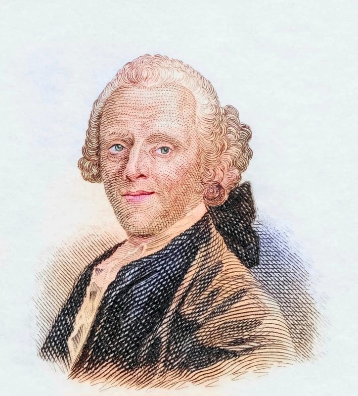Christian Fürchtegott Gellert, (born 4 July 1715 in Hainichen, died 13 December 1769 in Leipzig) was a German poet and moral philosopher of the Enlightenment, coloured woodcut from Crabbe's Historical Dictionary from 1825, Historical, digital reproduction