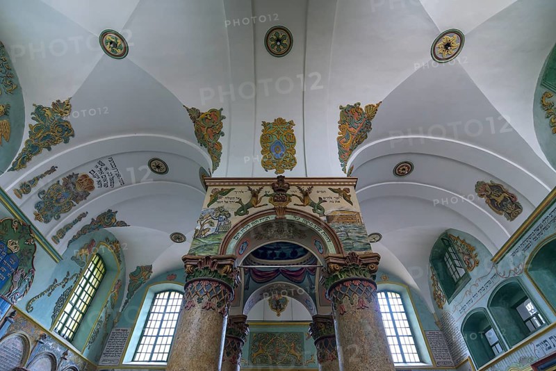Central Bima of the synagogue in Lancut former Landshut, Poland
