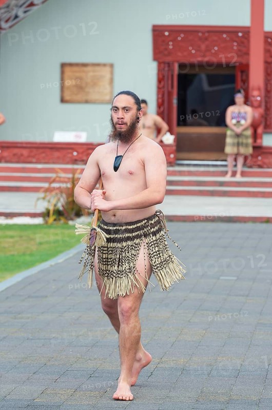 Maori welcome dance performance, Te Puia, Rotorua, Bay of Plenty, North Island, New Zealand
