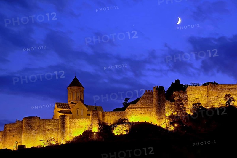 Georgia - Tbilisi - fortress at night