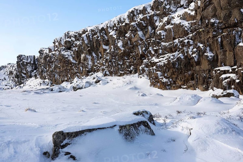 Lava rock, snow, frost, winter, Golden Circle, Iceland, Scandinavia