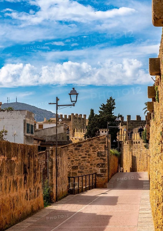 Medieval Walls, the city wall of Alcudia, Majorca, Spain