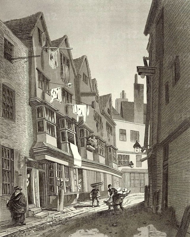 Thieving Lane from King Street, London, England, 1807