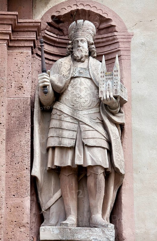Louis the Pious, 778-840, also called the Fair, and the Debonaire, Abbey Castle Corvey in Hoexter, Weserbergland, North Rhine Westphalia, Germany, Europe, Ludwig I. oder Ludwig der Fromme, ehemalige Abtei und Schloss Corvey in Höxter, Weserbergland, Nordrhein-Westfalen, Deutschland, Europa