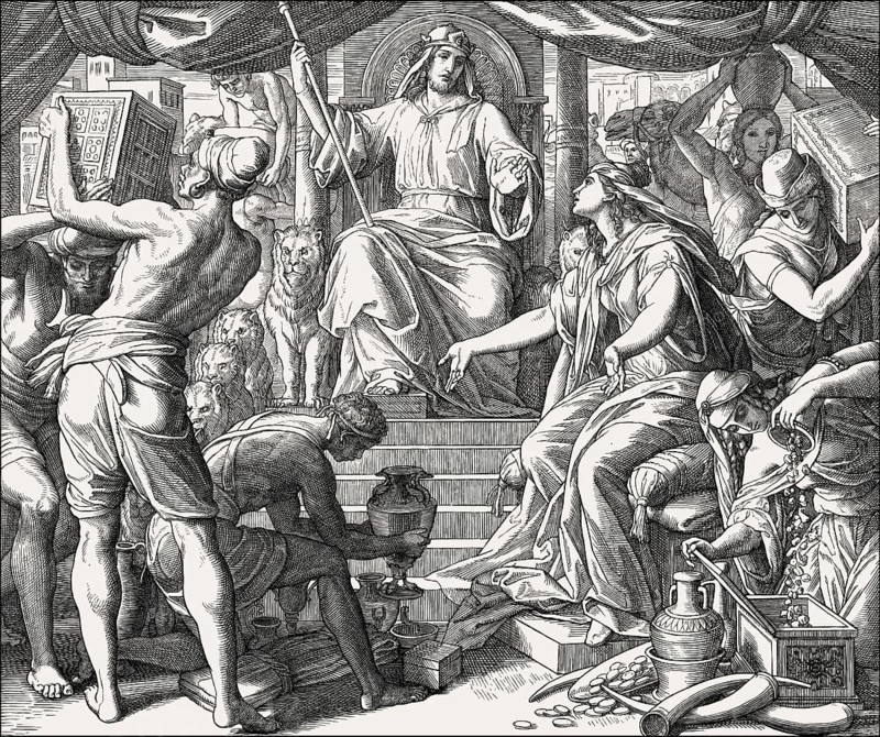 King Solomon and the Queen of Sheba, Old Testament, by Julius Schnorr von Carolsfeld