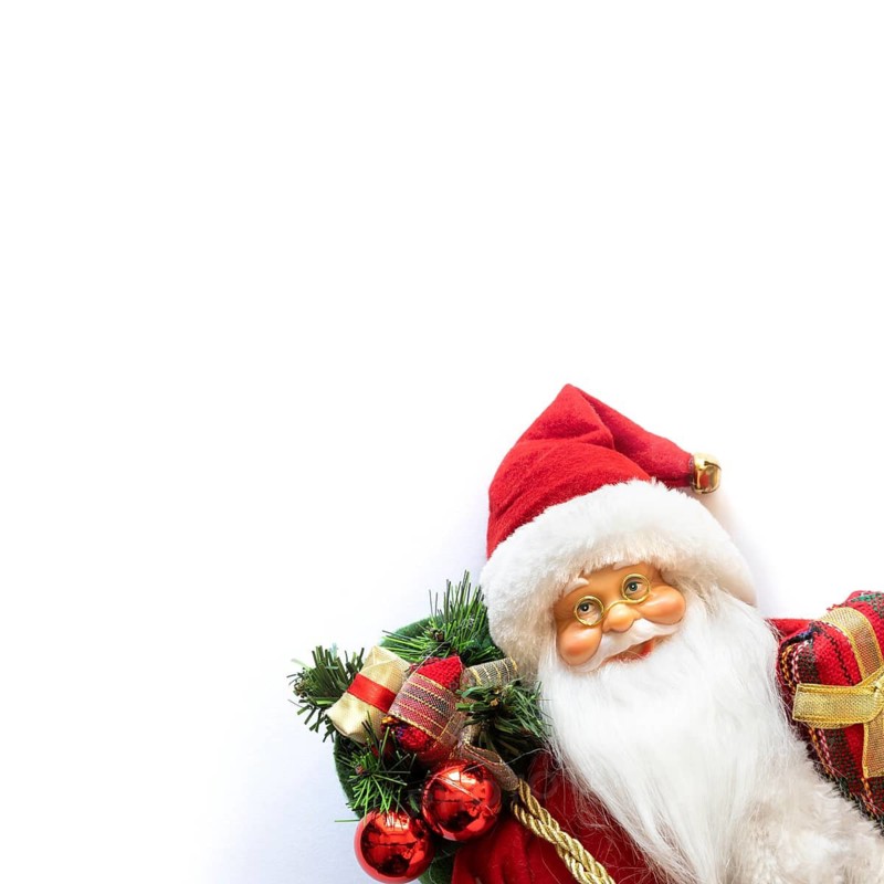 A typical Santa Claus, figure, cutout, Merry Christmas, portrait, gifts, studio, Baden-Württemberg, Federal Republic of Germany