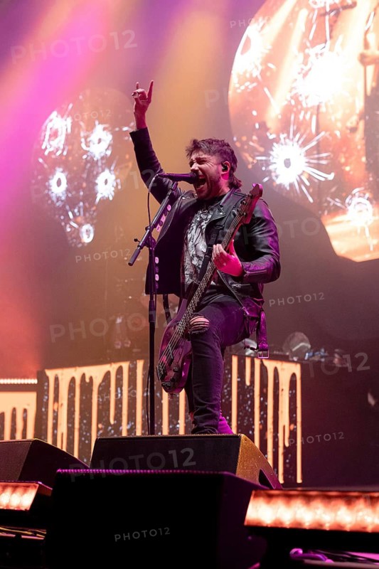 Jamie Mathias from Bullet For My Valentine live on The Poisoned Ascendancy EU Tour 2025 Celebrating the 20th Anniversary of the Iconic Albums, Playing Them in Full at the Max-Schmeling-Halle in Berlin on 14/02/2025