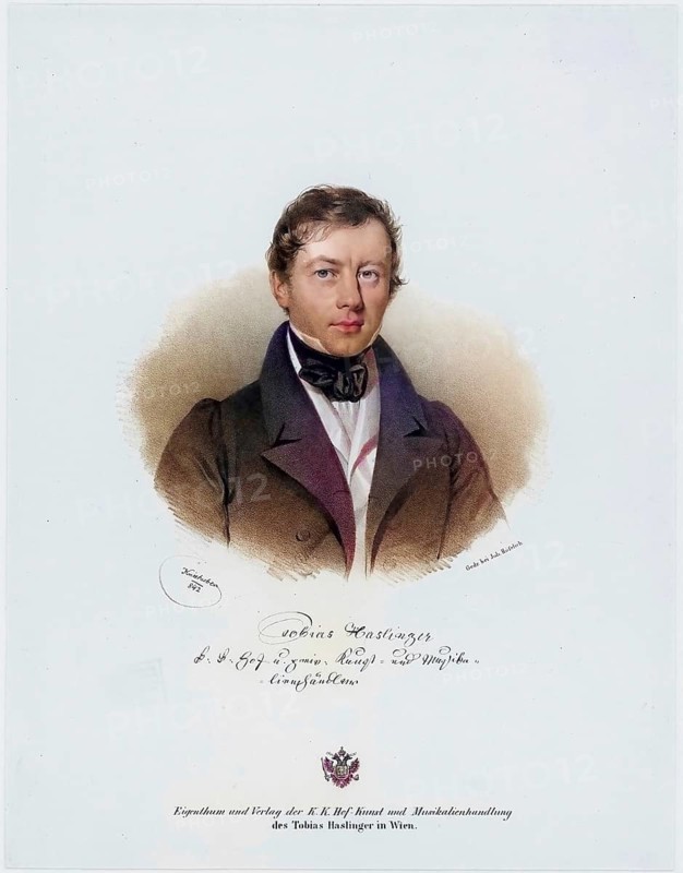 Tobias Haslinger (born 1 March 1787 in Zell bei Zellhof, Upper Austria, died 18 June 1842 in Vienna) was an Austrian music publisher and composer, Historic, digitally restored reproduction from a 19th century original, Record date not stated