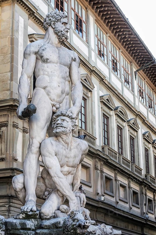 Statue of Hercules and Cacus, sculpture, art, Renaissance, tourist attraction, monument, sculpture, representation, culture, famous, Piazza della Signoria, Florence, Tuscany, Italy