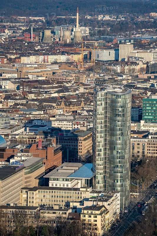 View over the city centre of Düsseldorf, Carlstadt and Friedrichstadt districts, GAP 15 building, North Rhine-Westphalia, Germany
