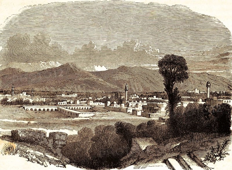 Former commercial and port city of Tarsus on the Gulf of Iskenderun, Asia Minor, Turkey, Acts of the Apostles, chapter 1, verse 1, New Testament, ancient city, now interior, Bible, historical illustration 1850
