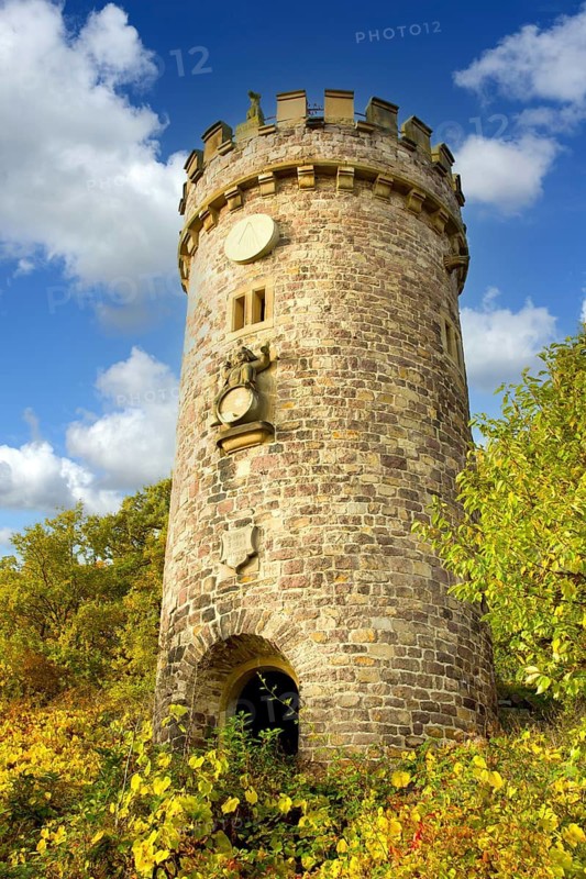 Montage, (M), Germany, Rhineland-Palatinate, Rhine-Hesse region, Ajaxturm on the Hiwweltour-Heideblick near Siefersheim, hiking tour, excursion destination, building, architecture, tower, Hiwweltour, Hesse, Federal Republic of Germany