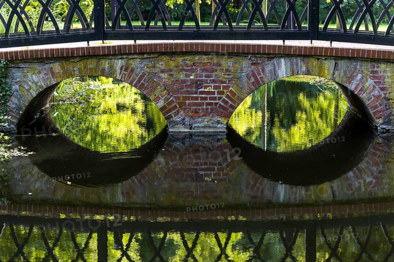 Ludwigslust Palace Park. Brick bridge