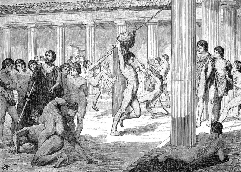 Young Spartans Exercising at Sparta, a prominent city-state in ancient Greece