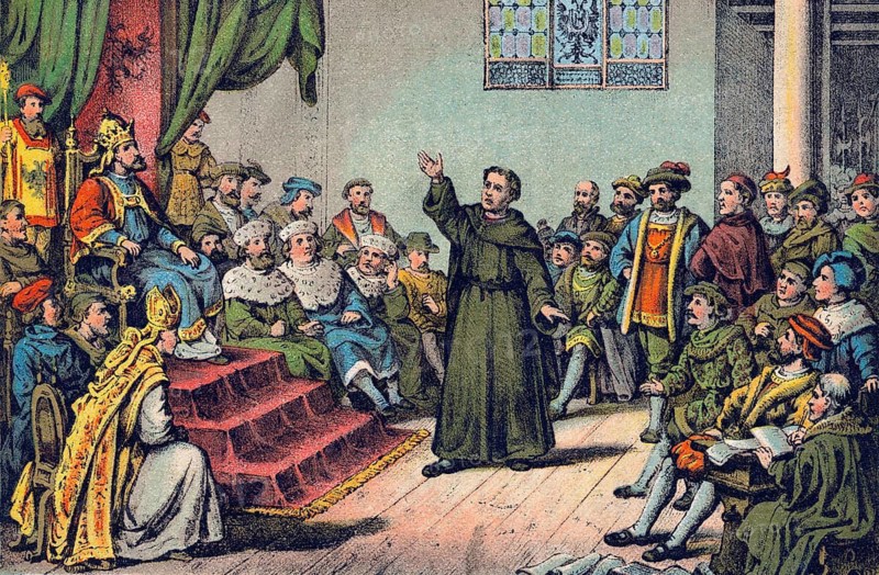 Martin Luther at the imperial Diet or Reichstag of Worms, Edict of Worms, 1521