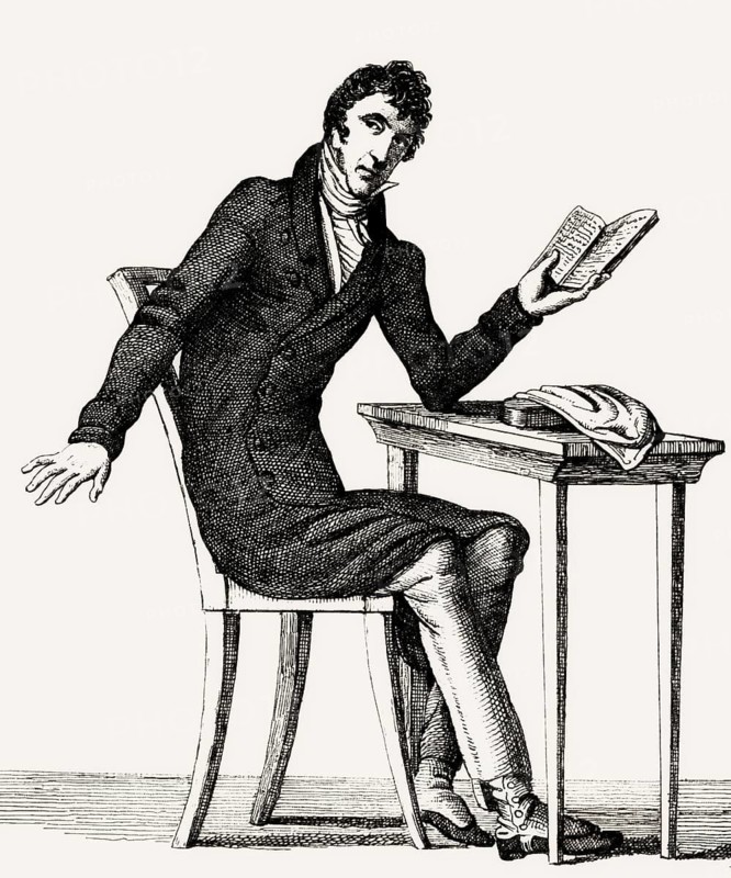 Ernst Theodor Amadeus Hoffmann, or E. T. A. Hoffmann, 1776 - 1822, German Romantic author of fantasy and horror, jurist, composer, music critic, and caricaturist, digitally edited