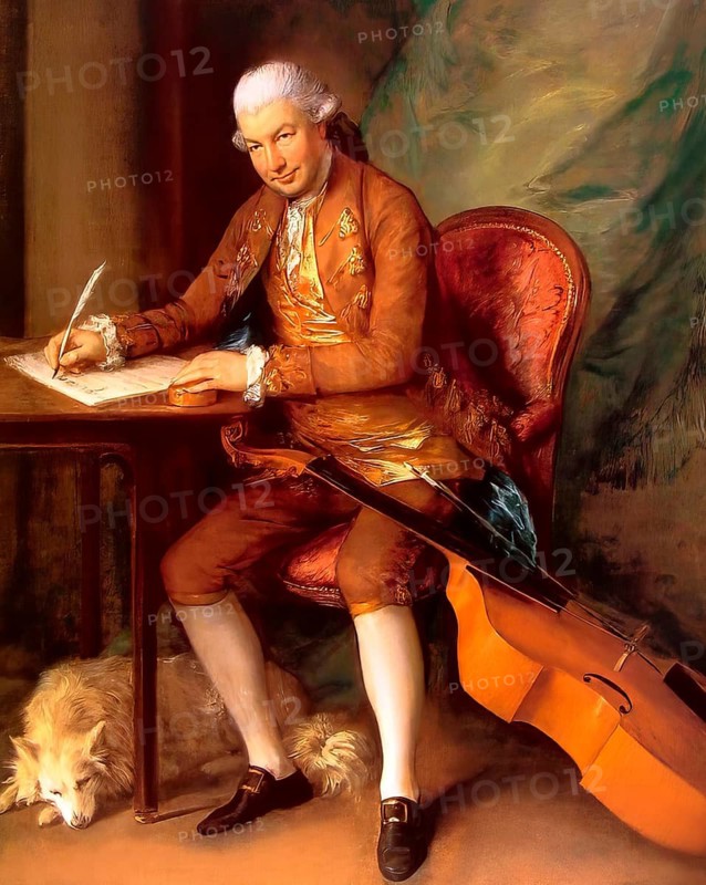 Carl Friedrich Abel, 1723 – 1787, German composer, digitally edited according to a painting by Thomas Gainsborough