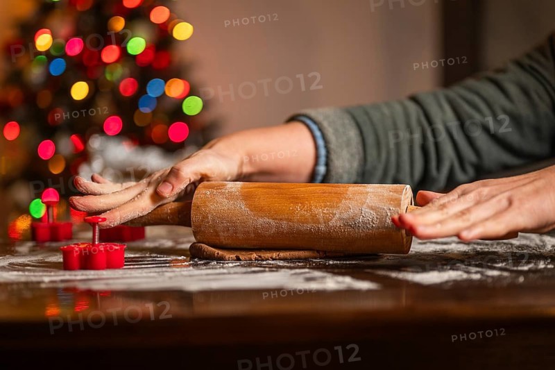 Homemade gingerbread making before Christmas.
