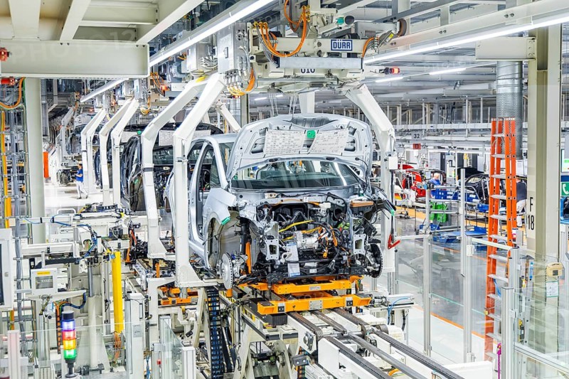Electric car production in the assembly halls of VW in Zwickau, Zwickau, Saxony, Germany