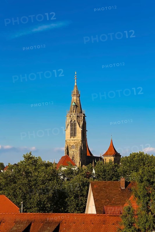 St Mary's Church Reutlingen, sacred building built from 1247 to 1343, cultural monument, Gothic church, Reformation church, Protestant church, place of worship, Christian architecture, main tower, church tower, restored in neo-Gothic style, Reutlingen, Baden-Württemberg, Germany