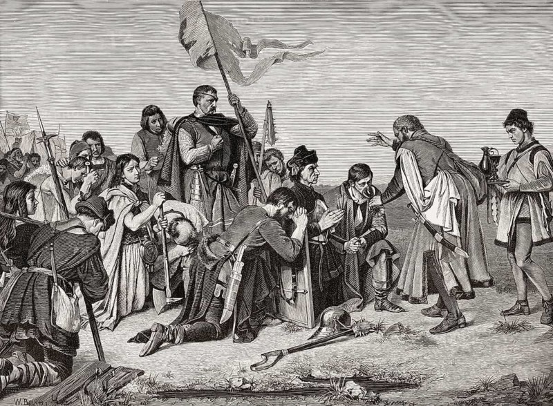 The Hussites before a battle, Hussite Wars, 1419–1434
