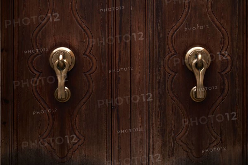 Door, Tor tor, wood, doorknob, detail, close-up, Alaró, Calvià, Majorca, Balearic Islands, Balearic Islands, Spain