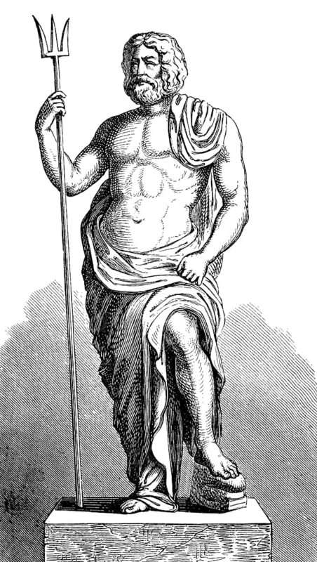 Poseidon, God of the seas, earthquakes, and tidal wave