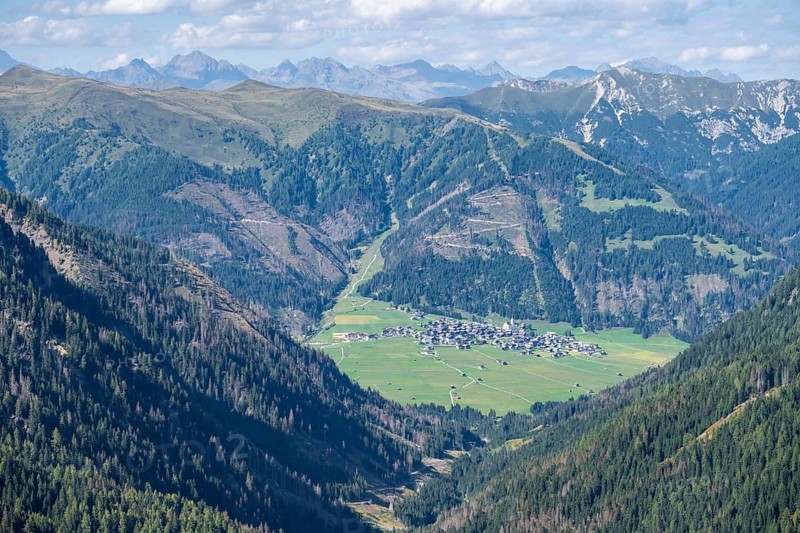 View of the village, Obertilliach, Carinthia, Austria