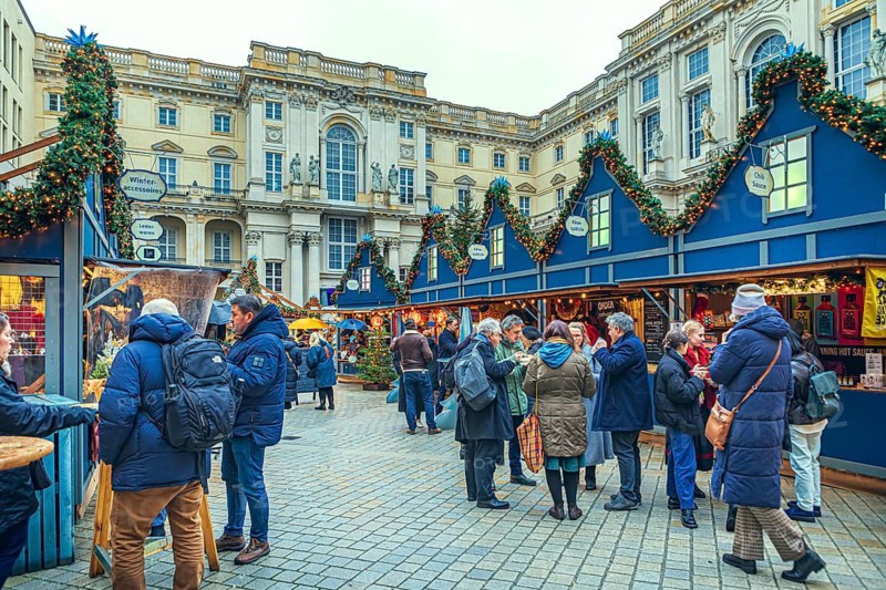 Christmas market at Belin Palace in Berlin, Germany