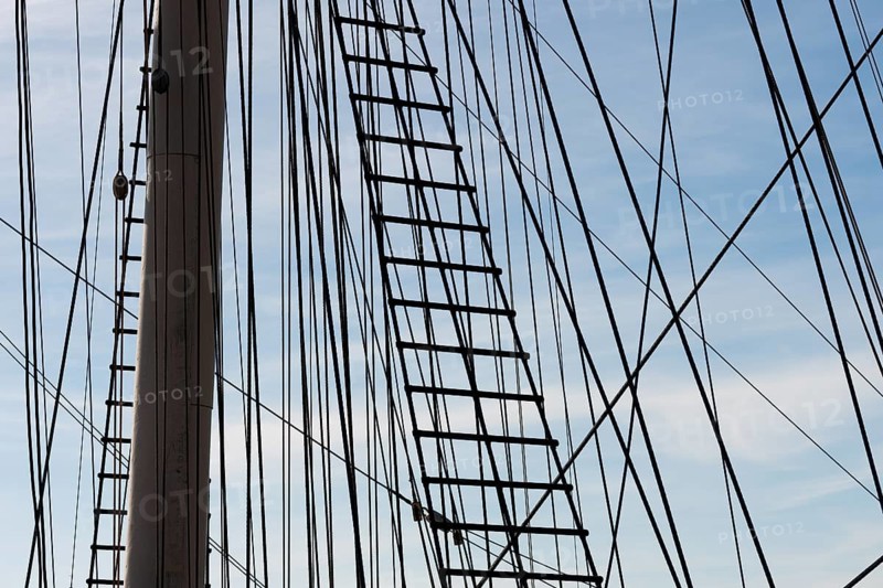 Mast and rigging, steel four-masted barque Pommern, windjammer with jubilee rig, Maritime Museum, Mariehamm, Åland or Aland Islands, Finland