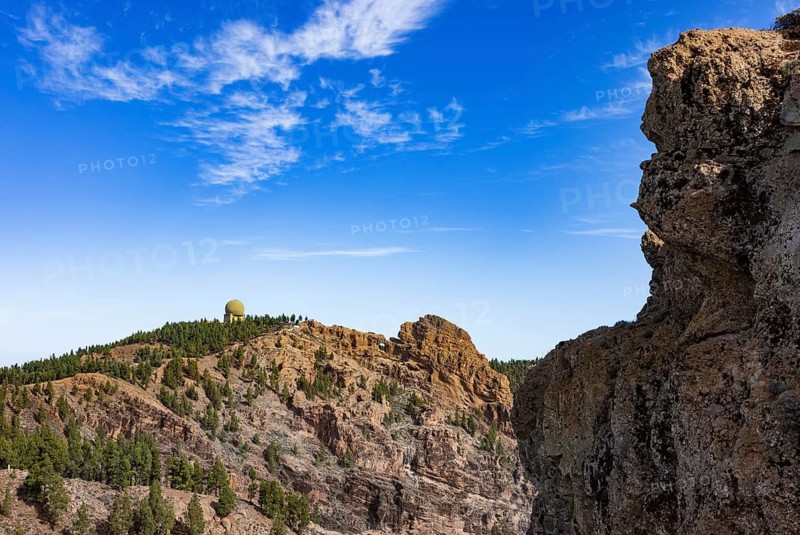 View from El Campanario to the summit of Pico de las Nieves, Gran Canaria, Canary Islands, Spain