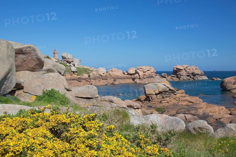 Coast at Lighthouse Mean Ruz at Ploumanac'h, Côtes d'Armor in the morning light