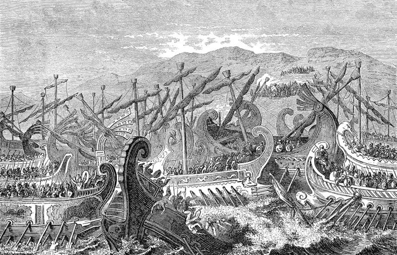 The Battle of Salamis in 480 BC fought between Greek city-states and the Persian Empire
