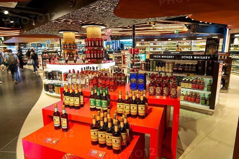 Alcohol shopping in Porto Duty Free shops, Aeroporto Francisco Sa Carneiro, Porto airport, Portugal