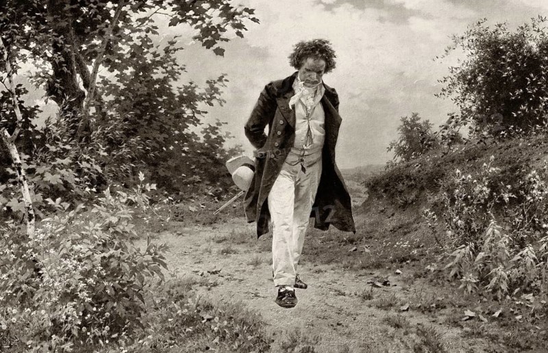 Ludwig van Beethoven, 1770 -1827, German composer, painting by Julius Schmid