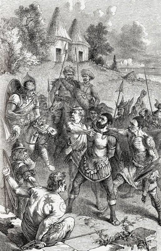 Bitannic chieftains and captured Centurion, Gallic Wars